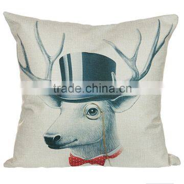 Popular Chiristmas Home Decorative Deer Printing Linen Cheap Cushion Cover photo-3