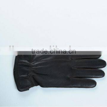 High quality men's black deerskin leather gloves