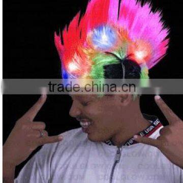 2015 hot sales Punk wig/LED Rainbow Mohawk Wig W287