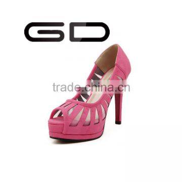 GD cut outs high heel peep toe girls fashion shoes comfortable women sandals