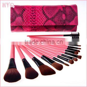 Wholesale Makeup Brush Set 15pcs/set makeup brushes with Snakeskin bag