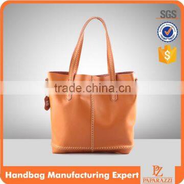 4113 2016 Wholesale Classic Design plain genuine leather hand bag camel leather bag