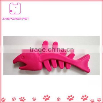 Pet Fish Skeleton Shaped Rubber Chew Toy Teething for Puppy