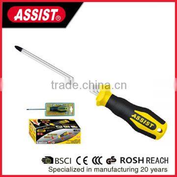 High quality phillips Go-thru magnetic screwdriver (CRV ),New design soft rubber handle screwdriver