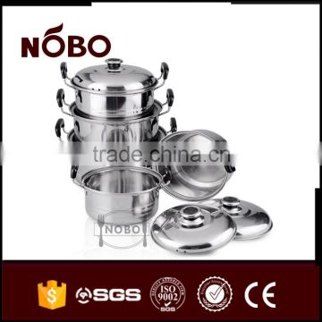 10pcs Set Induction Stainless Steel Chinese Hot Pot Cookware