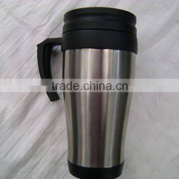 Hot sale double wall car Mug with handle &office mug&Portable mug&plastic mug