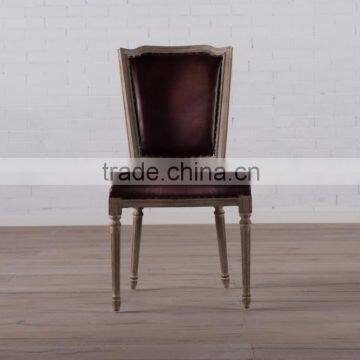 Modern furniture dining room solid wood and real leather chairs XJ4030-1