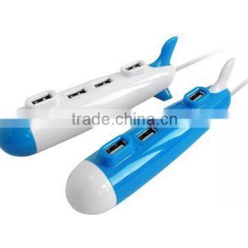 PC airplane shape 4 port usb 2.0 hub NEW
