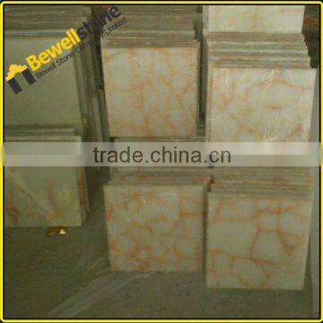 Chinese popular yellow orange onyx, 30x30x1cm orange onyx tiles