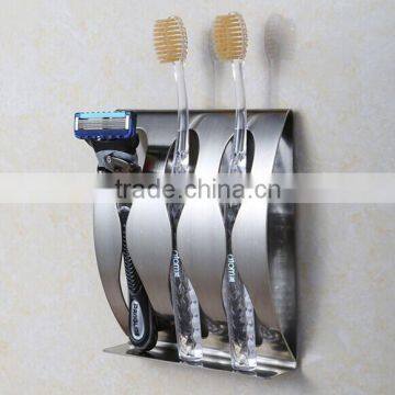 Stainless steel wall toothbrush holder 3 position Self-adhesive tooth brush Organizer box bathroom accessories