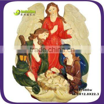 Christmas gift promotional large nativity set polyresin