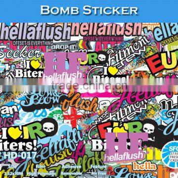 HD-017 CARLIKE Air Free Super Removable Decoration Bomb Sticker Film For Car