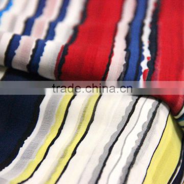 2016 summer new stripe printed chiffon