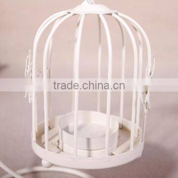 TY231zakka European Creative White Birdcage Lantern Zakka Home Decoration Candlestick photo-2