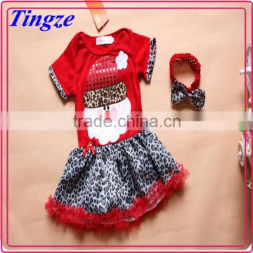 Latest kid's boutique dresses baby girl's Christmas fancy design cotton dresses