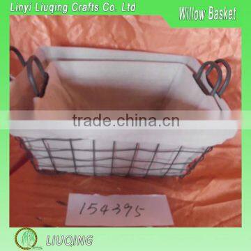 Wholesale Manmade Wire Storage Basket With Cloth Linner