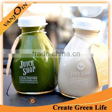 Flat Square Glass Bottles For Organic Juice