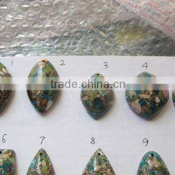 Blue imperial jasper mixed shape and size S shape pendants,semi precious stone jewelry sets, factory direct wholesale