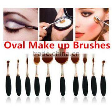 Promotion 10 Pcs Oval Foundation Makeup Brush Set, Toothbrush Makeup Beauty Tools