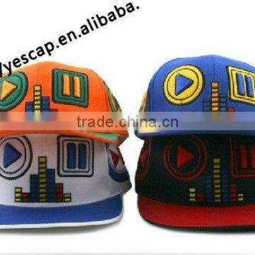 stylish embroidery flat bill snapback hiphop cap