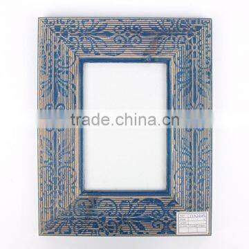 New Design Flower Printed shabby wood picture frame for home decor