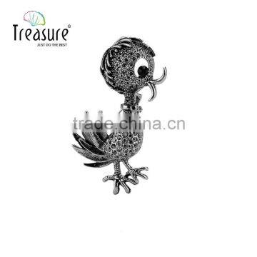 Christmas present gun black and golden duck alloy and rhinestone brooch jewelry for women and men