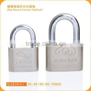 Nickle Plated Big Round Corner Padlock