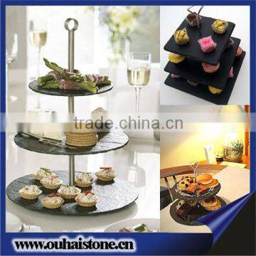 Customized different size and shaped slate cake pallet