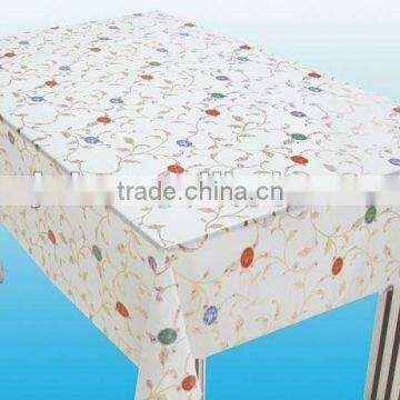 pvc non-woven flower design pvc tablecloth, latest design printing pvc tablecloth