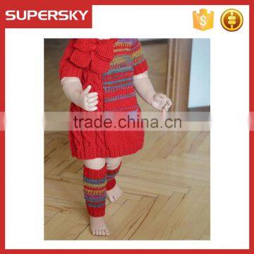 V-37 Crochet Knitting Stripe Baby Boot Cuffs Leg Warmer photo-3