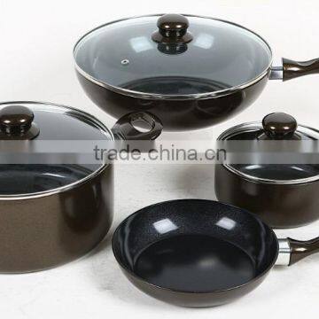 Black Coating Forged Non Stick Cookware Set With Lid Supplier's Choice