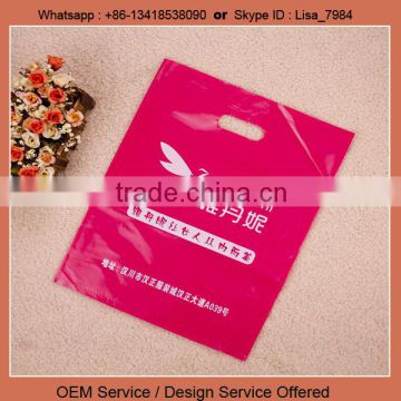 Customized Logo LDPE plastic die cut handle bag cloth carrying bag