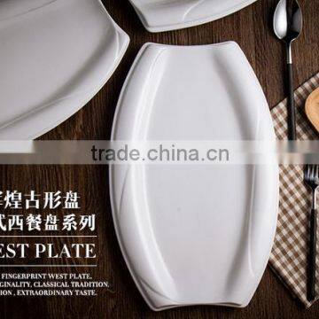 Ceramic cheap white oval fish plate dish for restaurant hotel home