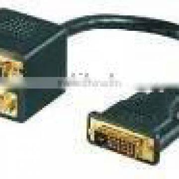 VGA plug to VGA jack and DVI(24+1) jack