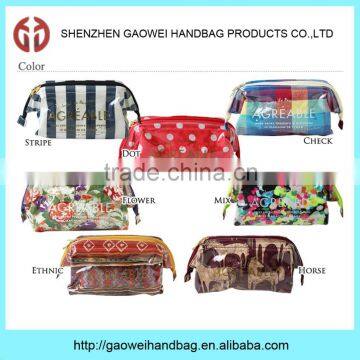 PVC Material and Bag Type high quality cosmetic bag;Women Lady Travel Makeup cosmetic bags pouch Clutch Casual Purse