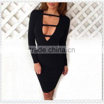 Amzon Wish fashion Deep V hot sexy clubwear night dress