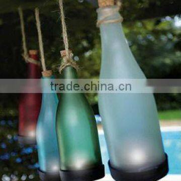 Glass Solar beer Bottle Light in different colors