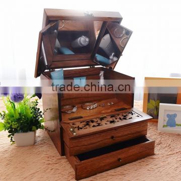 wholesale solid cherry wood jewelry box with drawers