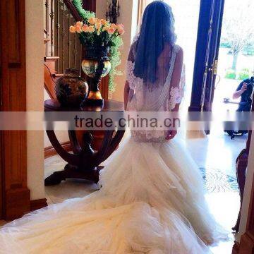 (MY1805) MARRY YOU Sleeveless Lace Sexy V-Neck Long Tail Wedding Dresses Mermaid Made In China