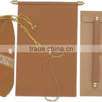 scroll wedding invitations in royal velvet pouch