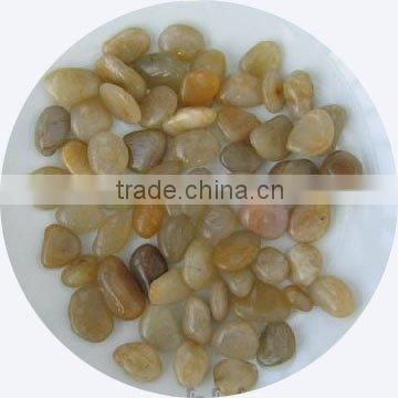 polished yellow pebble stone cobble stone