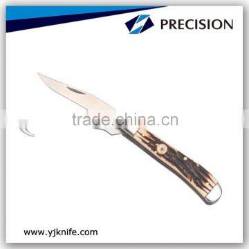 Bone Handle Folding Knife With Hook