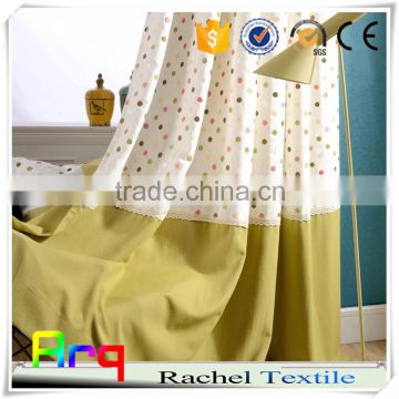 Environment friendly Linen polyester blend fabric with new wave dots design Children room curtain, cushion fabric