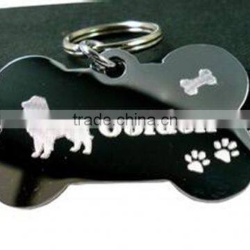 Pet id name charm metal dog tag