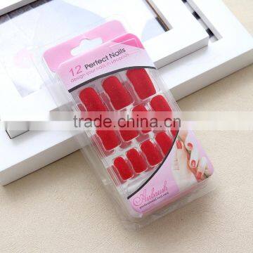 Kaho sexy hot red velvet false nails 12pcs artificial nails