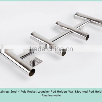 Stainless Steel 4 Pole Rocket Launcher Rod Holders Wall Mounted Rod Holder