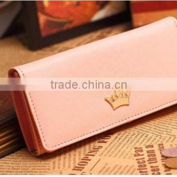 2015 Newest pu Leather Women Wallet With Metal Logo