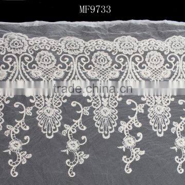 MF9733 Off White Lace Fabric-Bridal-White Color-Floral-Embroidery-Sewing--Fabric