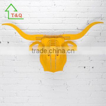 DIY Wooden Buffalo Animal Head 3D Wooden Wall Panel Home Decoration photo-3