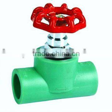 PPR stop valve with plastic body and UPVC